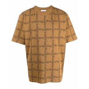 JW ANDERSON All-Over Logo Print T-Shirt Men BROWN T-Shirts